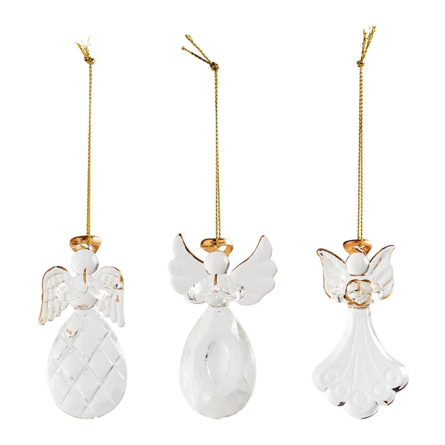 Coffret 3 pampilles Ange en verre Couleur transparent <span itemprop=