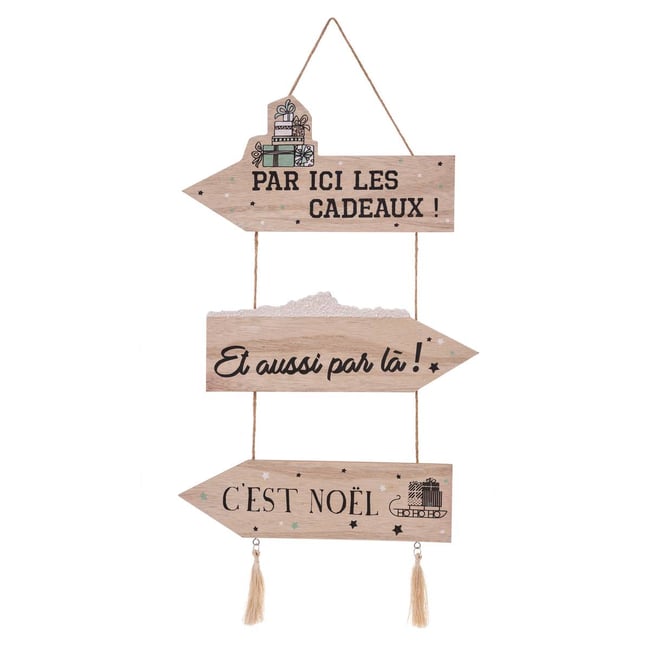 Pancarte Bois RG Vert Or 50 cm - FEERIC LIGHTS & CHRISTMAS