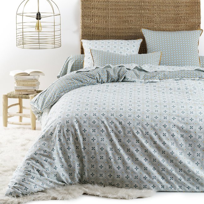 Housse de couette pur coton, Teyben imprimé bleu LA REDOUTE INTERIEURS