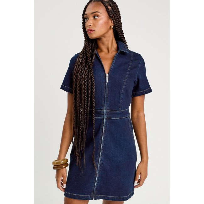 Robe droite zippée en jean - CACHE CACHE