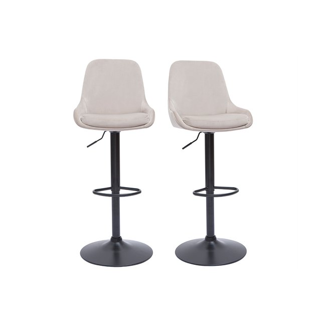 Tabourets de bar design réglables (lot de 2) HOLO Couleur taupe <span itemprop=