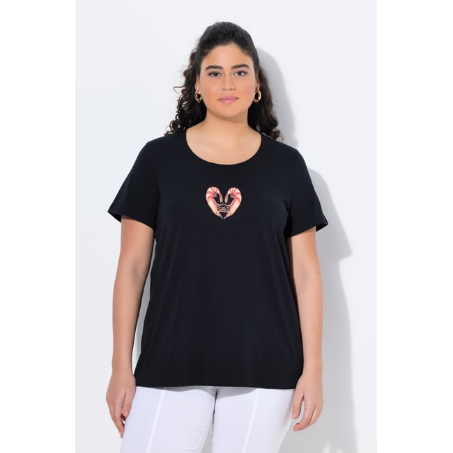 T-shirt, motif crevettes, coupe classique - ULLA POPKEN