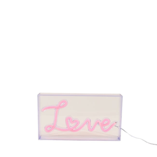 Cadre néon Love 23x13cm Couleur gris <span itemprop=