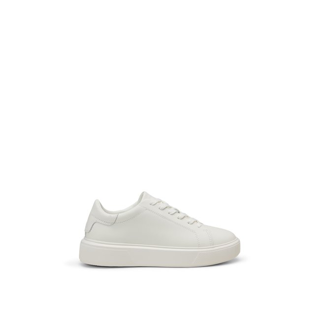 Baskets Modèle Kaira en cuir de vache noble blanc <span itemprop=