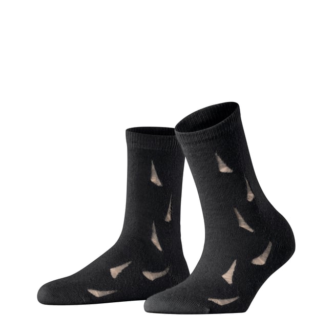 Chaussettes Distressed noir basique <span itemprop=