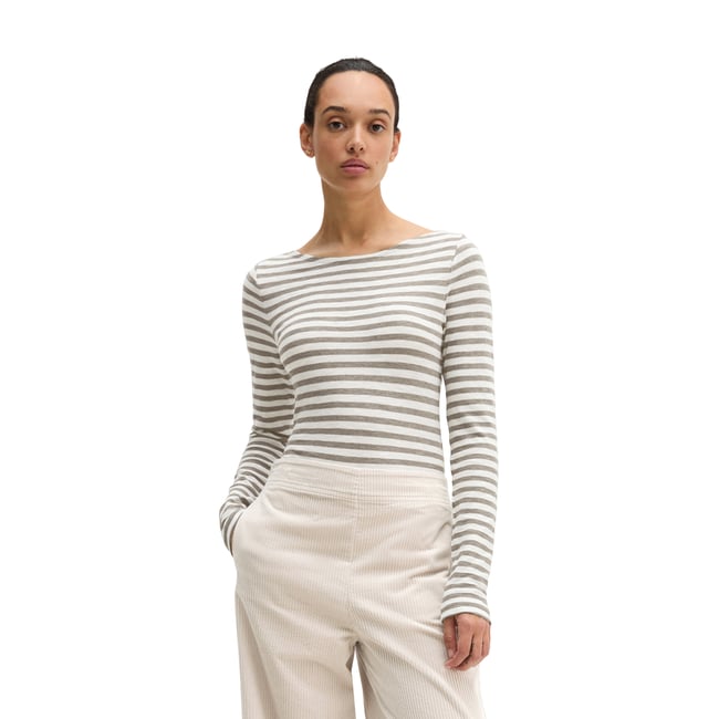 T-shirt long rayé regular en qualité Organic Cotton - MARC O'POLO