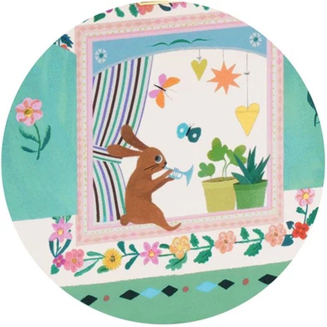 Boîte à musique Roulotte enchantée rose <span itemprop=