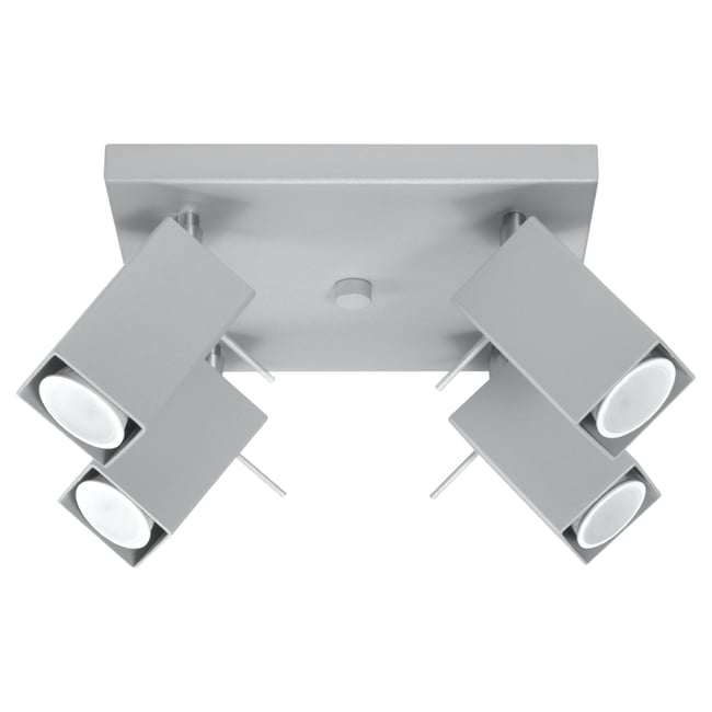 Plafonnier Acier Gris GU10 4 Merida Couleur gris <span itemprop=