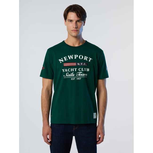 T-shirt à imprimé voile vert foncé <span itemprop=