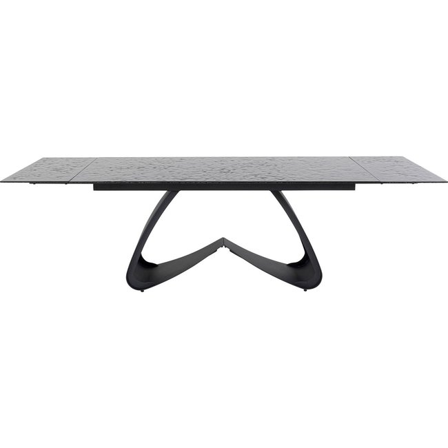 Table à rallonges en verre, BELLAGIO Couleur noir <span itemprop=