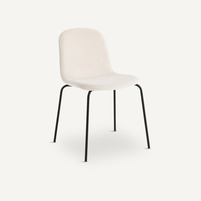Chaise velours Tibby Couleur albatre <span itemprop=