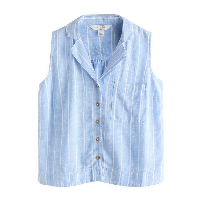 Chemise sans manches avec col à revers et lin - NEXT