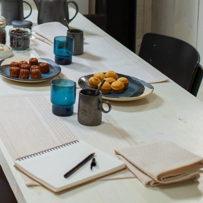 Serviette de table en Coton/Lin, SLOW LIFE - LE JACQUARD FRANCAIS