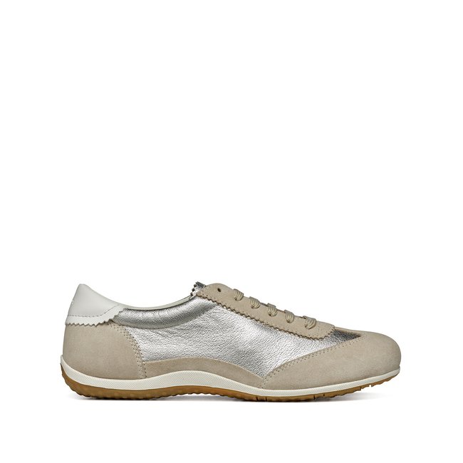 Vega Leather Breathable Trainers, taupe, GEOX
