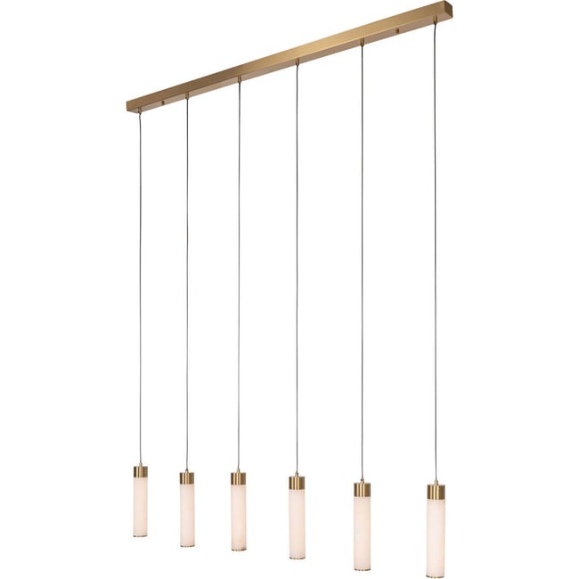 Suspension linéaire en albâtre Couleur blanc albâtre et métal doré <span itemprop=