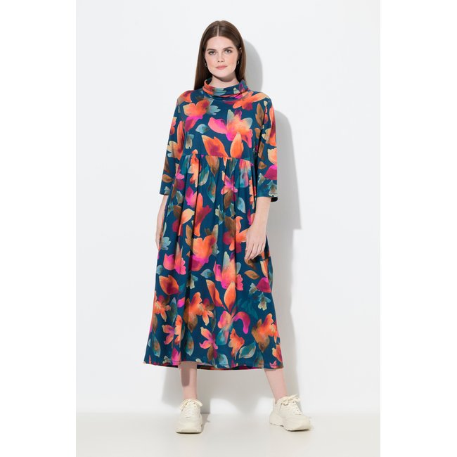 Robe maxi en jersey de coton bio marine <span itemprop=