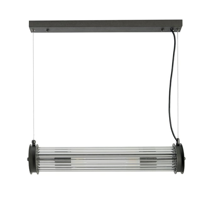 Suspension tube simple verre métal gris Couleur gris <span itemprop=