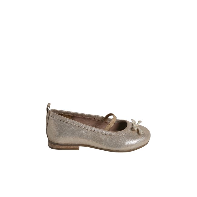 Ballerines cuir or <span itemprop=