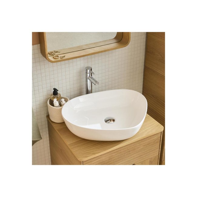 Vasque à poser galet 56x45cm CHARLY blanc <span itemprop=