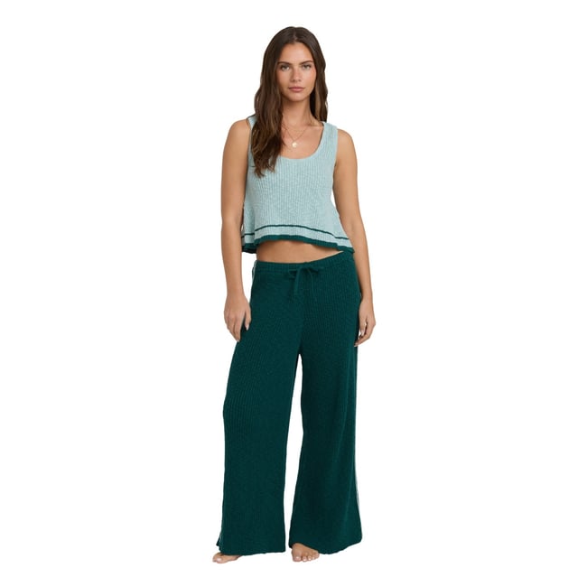 Pantalon évasé en tricot côtelé SUMMERY NIGHTS rose spruce green <span itemprop=