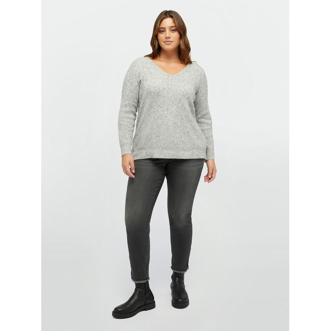 Pull en laine mélangée avec mélange de motifs à torsades et à côtes larges - FIORELLA RUBINO
