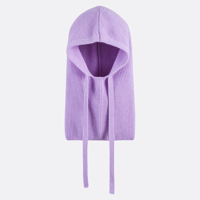 Cagoule mixte laine/cachemire  violet lilas <span itemprop=