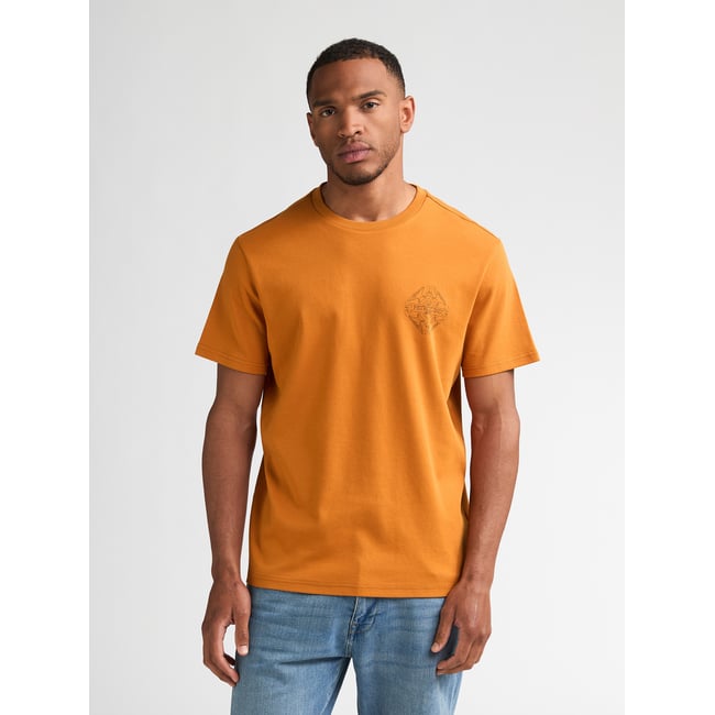 T-shirt en coton imprimé warren orange rusted amber <span itemprop=