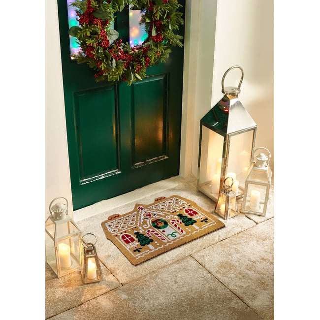 Christmas Gingerbread Cottage  Coir Doormat, multi-coloured, MY MAT
