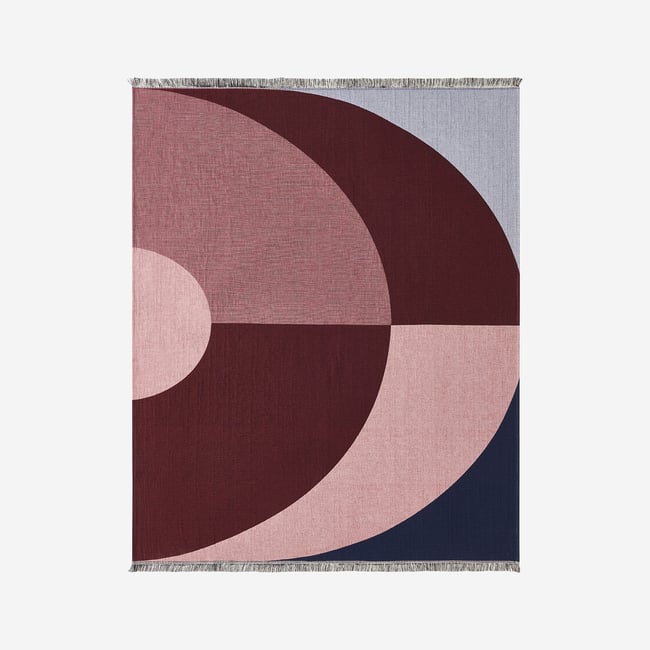Plaid coton CLARISSE bordeaux <span itemprop=