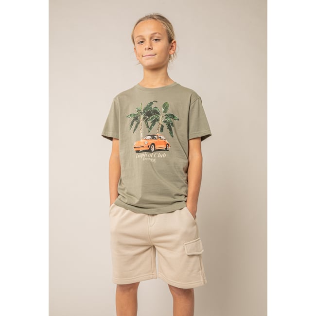 T-shirt garçon en coton KIKONDO light khaki <span itemprop=