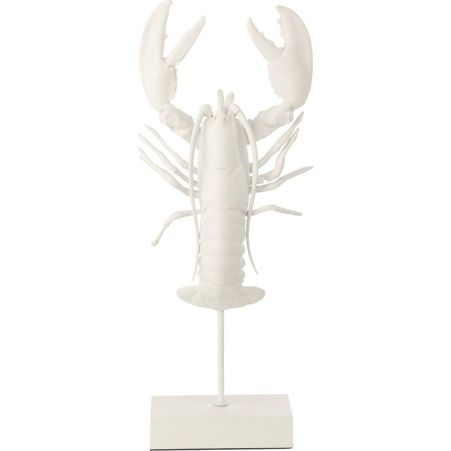 Homard décoratif en résine sur socle Couleur blanc <span itemprop=