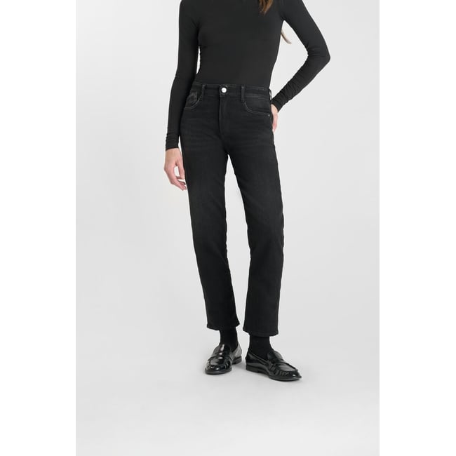 Jeans droite 400/17 mom , 7/8ème black-black <span itemprop=