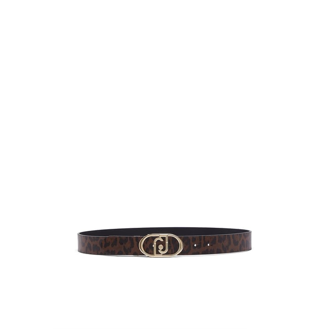 Ceinture animalier réversible noir animalier <span itemprop=