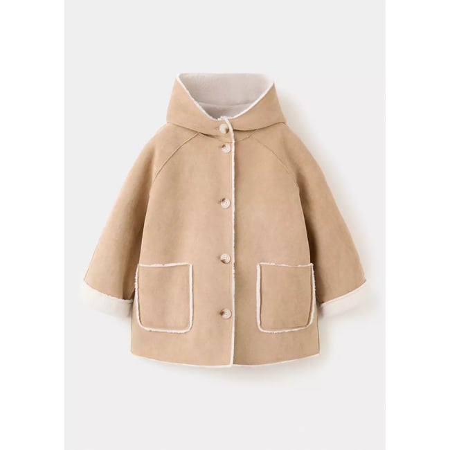 Manteau double face marron <span itemprop=