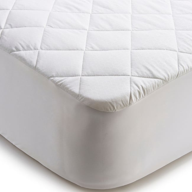 Smart Temperature Cooling Cotton Mattress Protector, white, THE FINE BEDDING COMPANY