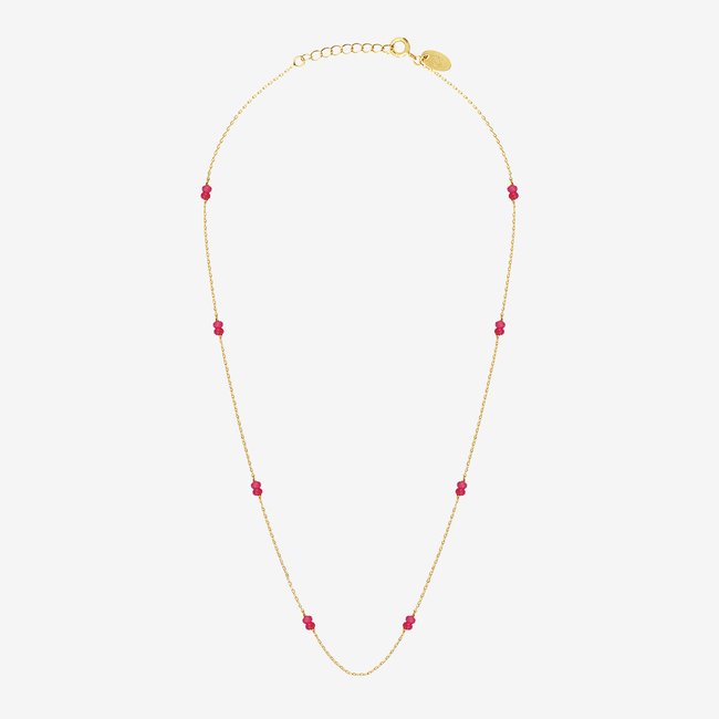 Collier venus jade rose rose <span itemprop=