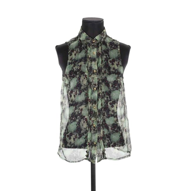 Blouse en soie - Très Bon État vert <span itemprop=