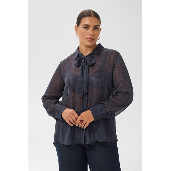 Chemise à manches longues bleu blue blurry stripes <span itemprop=
