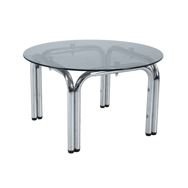 Table basse en verre trempé ronde Ø70 cm, LEWIS - OVIALA