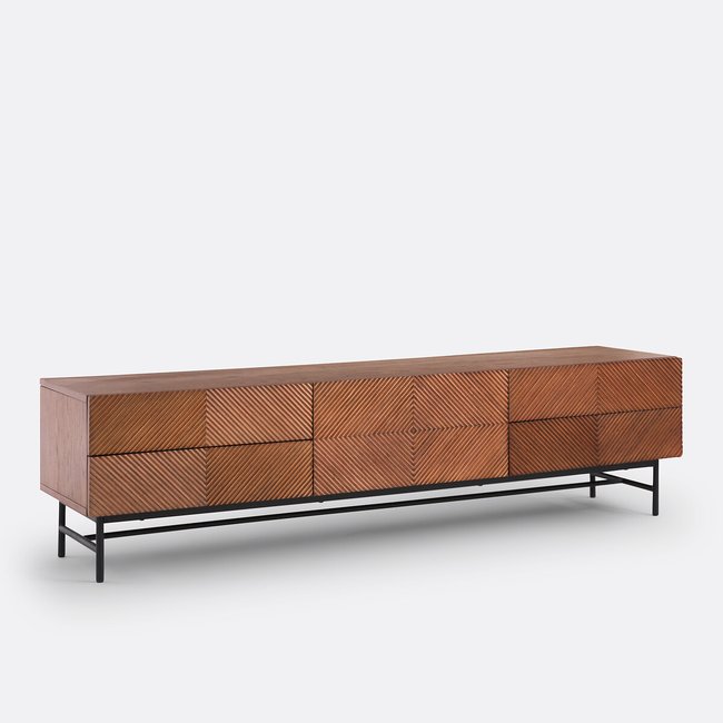 TV-Möbel Jerem mit Relieffront, B. 180 cm walnuss LA REDOUTE INTERIEURS