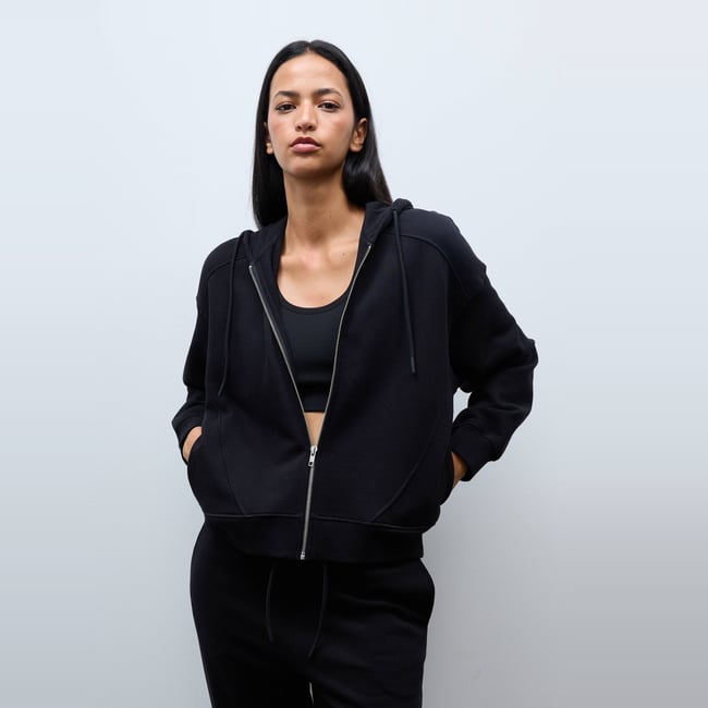 Sweat zippé à capuche en molleton de coton BIO GOTS - MONOPRIX