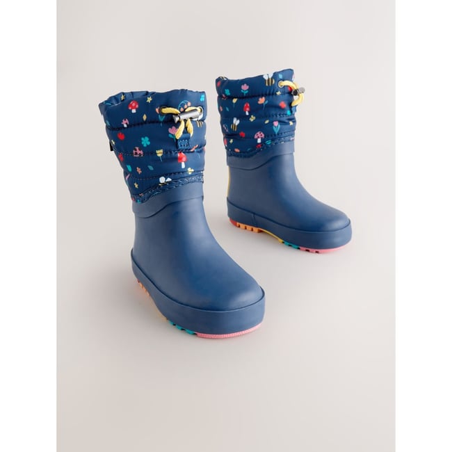 Bottes en caoutchouc thinsulate doublées bleu marine <span itemprop=