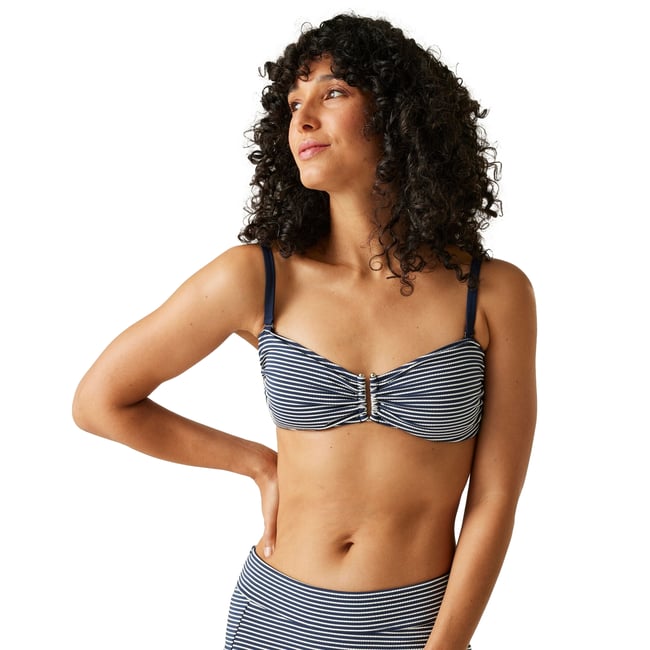 Haut de maillot de bain ACEANA bleu marine / blanc <span itemprop=