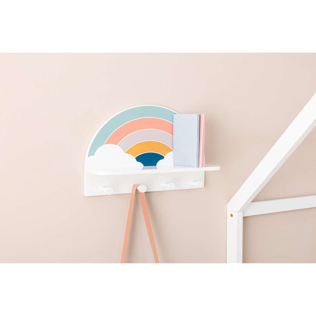 Porte-manteau Enfant Arc-en-ciel Avec 4 Crochets - Déco Fun Et Pratique Pour Chambre D'enfant