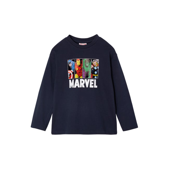Tee-shirt manches longues Marvel Avengers marine <span itemprop=