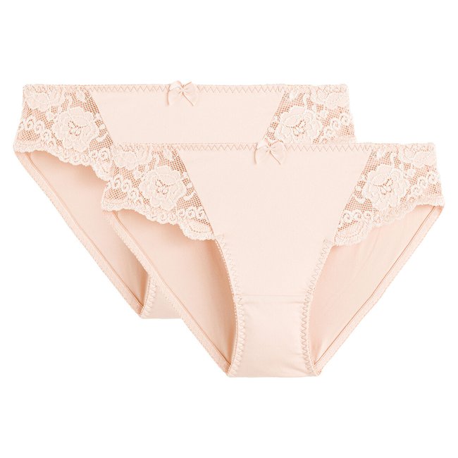 Lot de 2 slips en dentelle et microfibre Anthea - ANNE WEYBURN