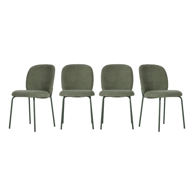 Lot de 4 chaises en tissu - NOA Couleur vert <span itemprop=