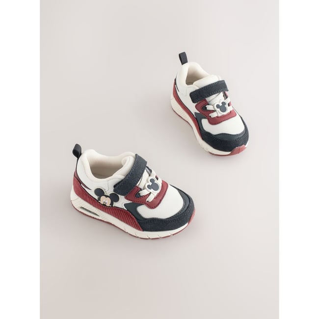 Baskets à lacets élastiques mickey mouse rouge <span itemprop=
