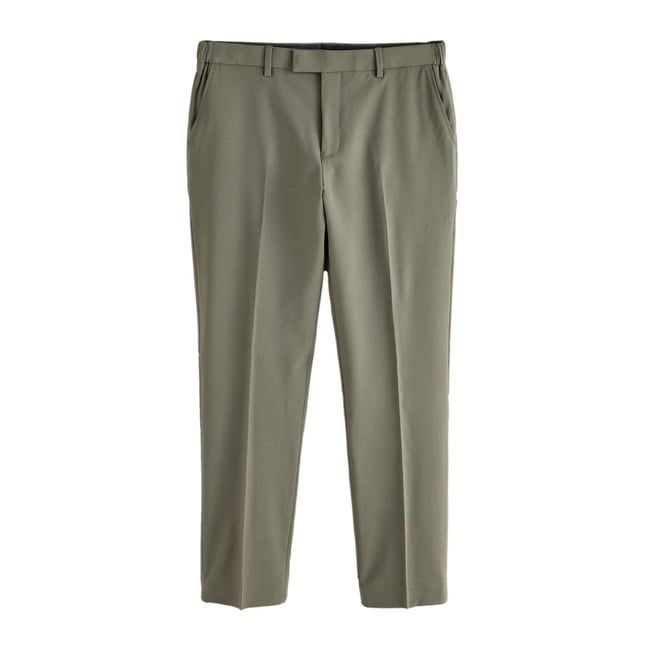Pantalon de costume près du corps en laine signature vert sauge <span itemprop=