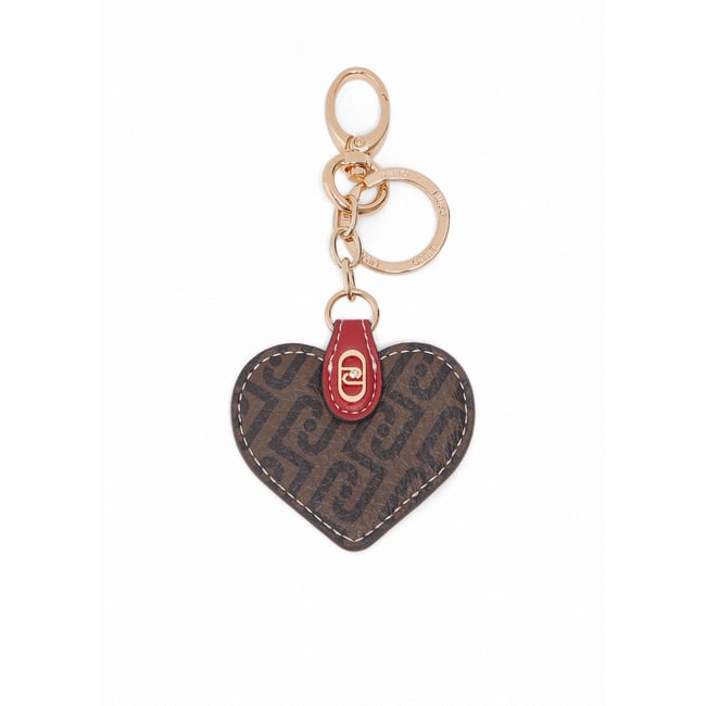 Porte-clés avec cœur marron foncé <span itemprop=